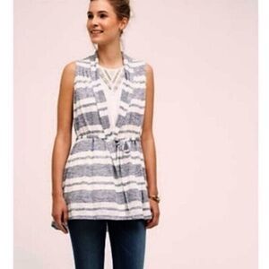 Anthropologie NWT Saturday Sunday drawstring striped Vest women’s‎ size small
